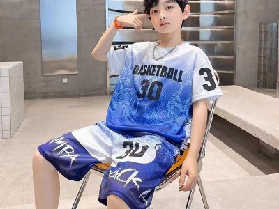 056#假两件篮球服童装图3