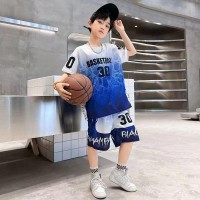 056#假两件篮球服童装