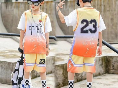 064#假两件篮球服童装图7