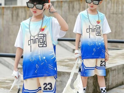 064#假两件篮球服童装图9